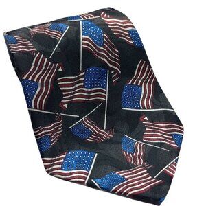 Steven Harris American Flag Patriotic Blue Tie